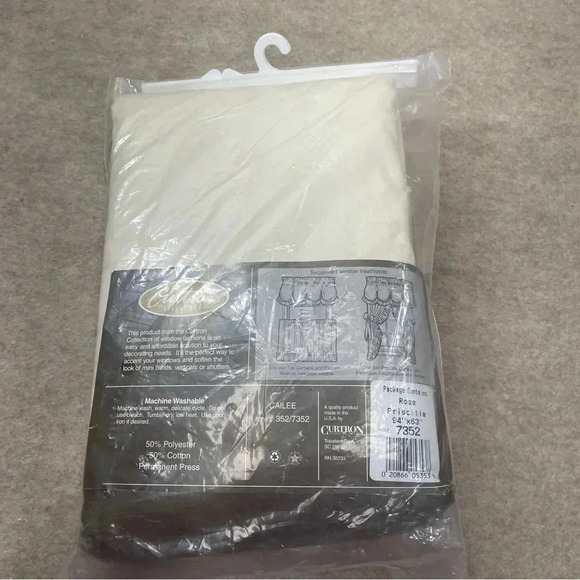 Vintage Curtron Collection Montgomery Ward Beige Pink Priscilla *Curtains Only** - Picture 5 of 11